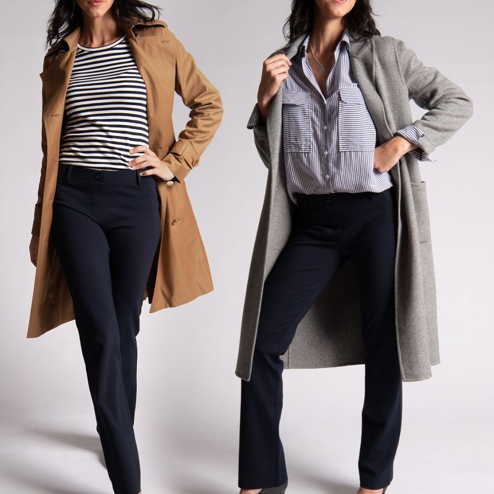 Betabrand Navy Blue Straight leg Yoga Pants